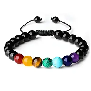 Hot And Bold Orignal 7 Chakra Reiki Feng Shui Gem Stone Beads Crystals Charged Bracelet.
