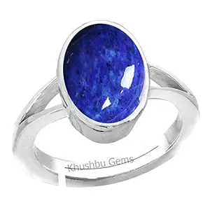 KRGEMS 5.25 Ratti / 4.60 Carat Blue Lajward Stone Panchdhatu Adjustable Ring Natural Original Lapis Lazuli Lajwart Rashi Ratna Pathar Gemstone for Men and Women