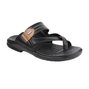 Medifeet Men's X-Ring Duotone Strap Sandals (Black, Numeric_8)