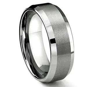 Peora Tungsten 10mm Band Ring for Men (Silver)