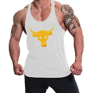 THE BLAZZE 0052 Men's Tank Tops Muscle Tee Gym Bodybuilding Vest Fitness Workout Train Stringers (Small, Colour_04)