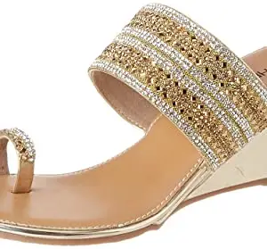 SOLE HEAD Women's 284 Gold Fashion Sandals-6 UK (39 EU) (7 US) (284GOLD)