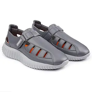 BXXY Latest PU Upper Casual Grey Roman Sandals For Men