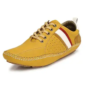 Hitz Men's Yellow Leather Formal Shoes (365)