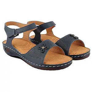 Shoetopia Women's & Girl's Ortho Care Blue Dr Orthopaedic Super Comfort Fit Cushion Sandals