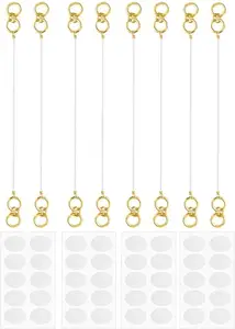 drenza™ Kaan Chain Transparent Stretchable Rubber Antique Earchain | Champaswaralu for Women and Girls | Invisible Ear Chain for Women, Ear Support for Heavy Earrings with Invisible Ear Lobe Support Patch (4 Pair with 40 Support Patches)