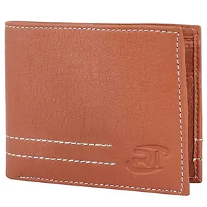 ROYAL INVENTION Stylish Tan Black Brown Leather Wallet for Men's