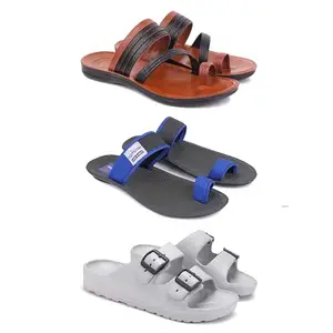 DRACKFOOT Men's Sandals | Lightweight Wear| Stylish & Easy to Wear For Men's GRT-SAN-(3-COMBO)-3151-3134-3114-10