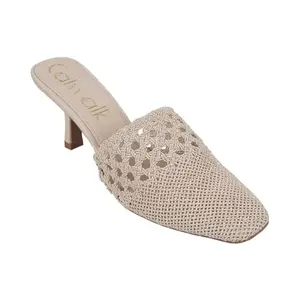 Catwalk Women Stylised Back Open Kitten Heels | For Women & Girls (SILVER,8 UK)