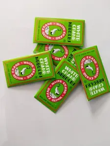 Generic White Crane Needles (5 Packs, 50 Needles, Each Contain 10), Ha 14 No. Universal Point, Compatible with Most Domestic Sewing Machines, Suitable for Cotton, Wool, Polyester, Nylon