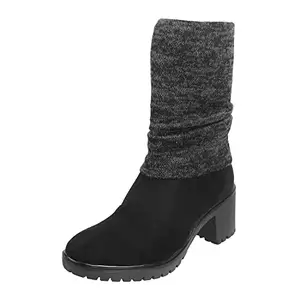 Mochi Womens Synthetic Black Boots (Size (8 UK (41 EU))