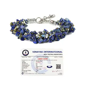 Reiki Crystal Products Certified Lapis Lazuli Bracelet Reiki Healing Crystal Stone Chip Bracelet, Charged By Reiki Grandmaster & Vastu Expert