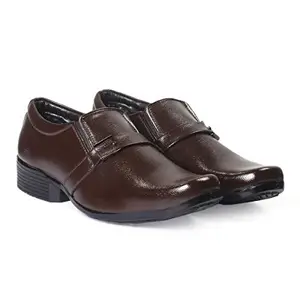 YUVRATO BAXI Men's Brown Synthetic Material Office Wear Moccasin Formal Slip-on Shoe-7 UK