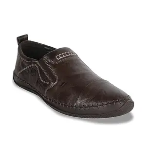 ID Brown Slip-On Casual Shoes for Men