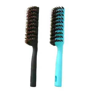 UMAI Round Vented Hair Brush for Quick Drying & Pain Free Detangling | Smoothens | Stylish design | Flexible Nylon Bristles | Suitable for all Hair types (Black-Blue, Pack of 2)