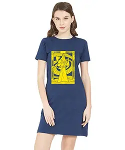 Stylish Cotton Blend Printed T-Shirt for Women | Casual Wear | Soft & Comfortable Fabric | Trendy Short Sleeve (Navy Blue_Medium)#8695