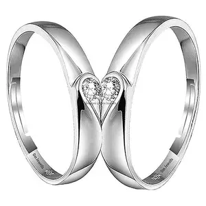 Plated Adjustable Solitaire Couple Ring For Men And Women CO1000208C