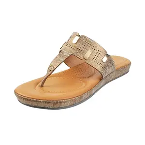 Mochi Womens Synthetic Antic Gold Slippers (Size (3 UK (36 EU))