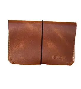 iblunt Genuine Cowhide Leather Passport Cover Holder Travel Wallet Case for Smartphones Diary Storage Notes 16 cm x 10.16 cm Tan
