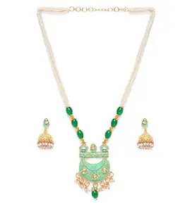 Kittu TradersWomen's Rose Gold Plated Alloy Necklace & Earings Set-PID47497