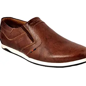 Buckaroo BCK Modest Genuine Leather Brown Casual Slip-On Shoes for Mens
