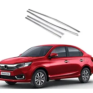 AUTOSMARTLOOK Car Lower Chrome Window Garnish for Honda Amaze Type - 4 (2021 - Present)