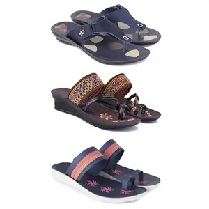 Women's Sandals | Lightweight Wear| Stylish & Easy to Wear For Women'S PCV-SAN-(3-COMBO)-1973-1951-1991-7