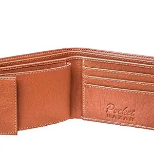 pocket bazar Men Tan Artificial Leather Money Clip (10 Card Slots)