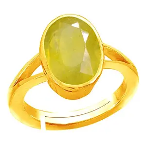 SIDHARTH GEMS 4.25 Ratti 3.15 Carat Unheated Untreatet AAA++ Quality Natural Yellow Sapphire Pukhraj Gemstone Ring Gold for Women's and Men's