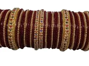 BRIDEL CHOODA SET FOR BRIDES AND BRIDEMATES (MAROON CHOODA, 2.6)