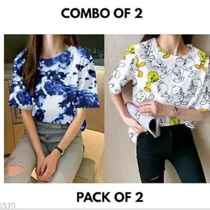 Trendy Women’s T-Shirt – Soft, Stylish, and Comfortable Tee for Everyday Fashion and Casual Wear Design No SH-P3022 bluetai Whitetvity M