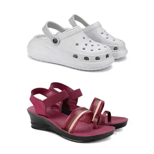 Stylish Heeled Sandals for Women/Comfortable & Lightweight, Daily Wear S_(Combo 2)-OO5-1962-5-EURO-36