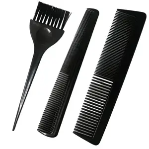 Ghelonadi Hair Diy Brush with Black Hair Comb Set, Hairdressing Combs Professional Fine and Wide Tooth Hair Barber Comb for All Hair Types_3 Pieces