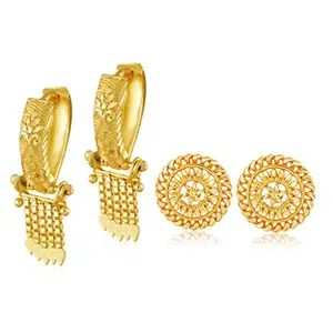 VFJ VIGHNAHARTA FASHION JEWELLERY Vighnaharta Allure Beautiful Gold Plated Clip on Bucket,basket Chand Bali and Screw Stud earring Combo valentine day gift valentineday gift for her gift for him gift for women gift for men love gift gifts ValentinesDay2023 for Women and Girls - VFJ1443-1109ERG