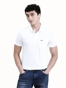 CROCODILE Men Solid Slim Fit Polo T-Shirt | Regular Length | Short Sleeve | Button Placket | Casual Knitted Topwear