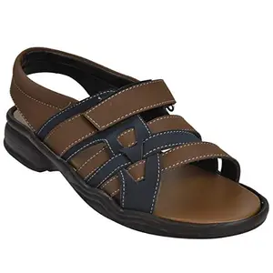 Ajanta Men's Brown Synthetic Leather Sandal - 8 UK