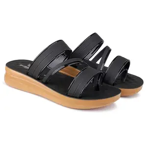 Zenwear Extra Soft Classic Casual with Regular wear with Ultra Soft & Flexibility Technology Sandal for Women's/Girl's (Black)
