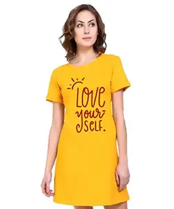 Stylish Cotton Blend Printed T-Shirt for Women | Casual Wear | Soft & Comfortable Fabric | Trendy Short Sleeve (Yellow_X-Large)#4212