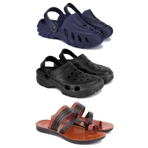 Men's Sandals | Lightweight Wear| Stylish & Easy to Wear For Men's PTC-SAN-(3-COMBO)-3136-3123-3151-8