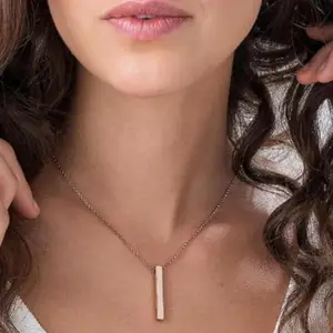 Minimalist Bar Necklace for layering (GOLD)