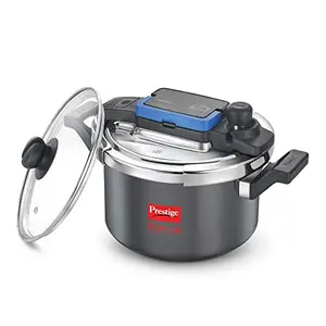 Prestige Svachh Flip-on Hard Anodised Spillage Control Outer Lid Pressure Cooker with Glass Lid, 5 Litre (Black) price in India.