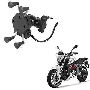 Auto Pearl -Waterproof Motorcycle Bikes Bicycle Handlebar Mount Holder Case(Upto 5.5 inches) for Cell Phone - Benelli TNT 25