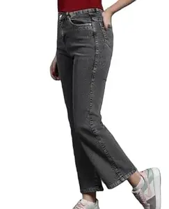 Shyam JUI Women Grey Wide and Leg Denim Jeans of Casual Urban Fashion Bottom and Designign Coloured