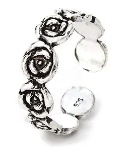 ELOISH Sterling Silver Single Piece Beautiful Rose Toe Ring for Women