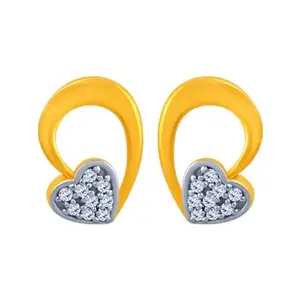 P.C. Chandra Jewellers P.C Chandra Jewellers BIS Hallmarked 14kt (585) Yellow Gold Exclusive Heart Shape Studs Earrings For Women & Girls - 1.32 Grams