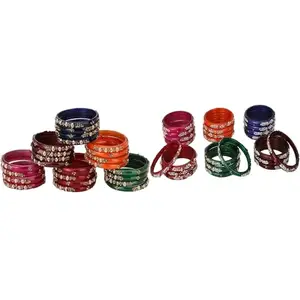 Somil Combo Bangles Set For Women & Girls | Multi-Color Chudi | Wedding, Festival, Daily & Occasion Use, Pack Of 48, Multicolor -A169