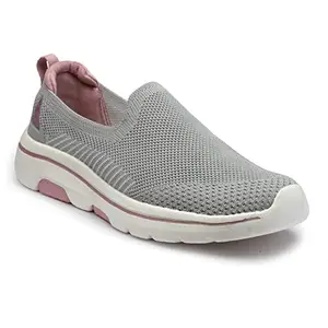 Action Athleo ATL-809 Women's Light Grey & Pink Mesh Slip-On Sports Shoe's