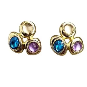 Royal Bloom Stud Earrings for Women – Elegant Floral Studs with Crystal or Pearl Accents – Hypoallergenic, Tone Jewelry Gift for Her