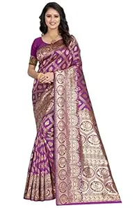 Shasmi Women's Banarasi Saree Pure Kanjivaram Silk Saree Soft new ladies 2026 Design Wear Pattu Sarees Latest Cotton Party Sari collections With Blouse Piece for Wedding sadi (SAM SAN 9017)