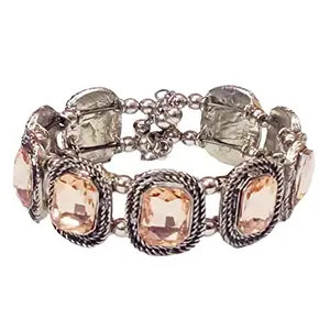 Total Fashion Lookalike Handmade Oxidised Silver Boho Free Size Afghani Bangle Kada for Women and Girls Pack of 1